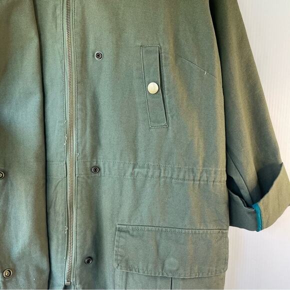 Willow & Clay olive green utility jacket rolled sleeve style hooded size medium - Picture 7 of 9